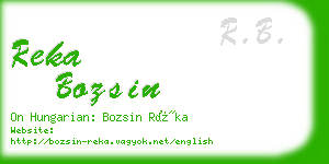 reka bozsin business card